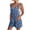 Blue, variant on Linen Blend Summer Rompers Womens Loose Casual Shorts Tropical/4th of July American Flag Printed Sleeveless Jumpsuits (XXXL, 4th July #18)