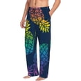 thumbnail image 2 of Xecao Abstract Bright Pineapple Fruit Retro Men's Straight Lounge Pajama Pants: The Ultimate in Comfortable Sleepwear, 2 of 9
