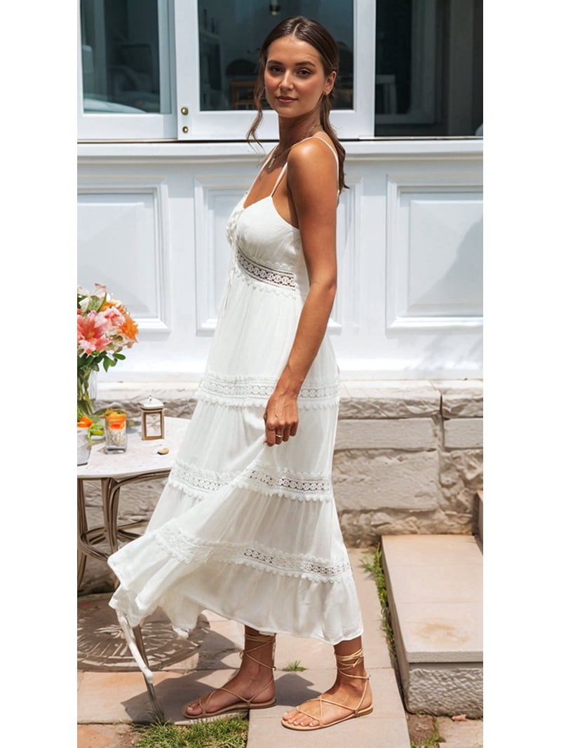 chinese dress ladies Boho White Crochet Mini Dress Brielle main image 1
