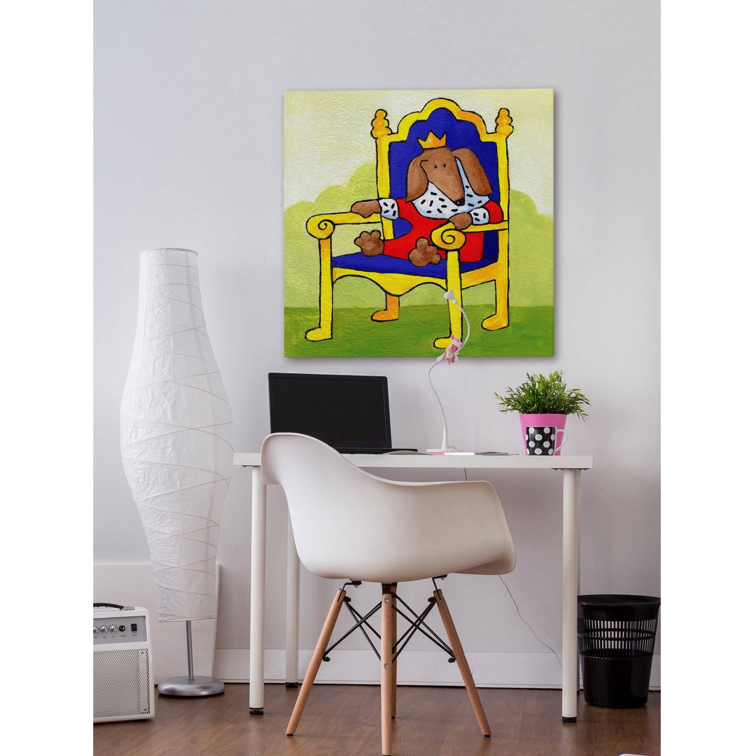 Marmont Hill "Give a Dog a Throne" by Janet Nelson Painting Print on Wrapped Canvas