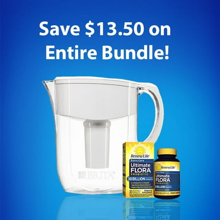 Renew Life Extra Care and Brita 10 Cup Pitcher Bundle