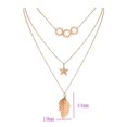 thumbnail image 2 of COLLAR TRIPLE CON PLUMA, ESTRELLA, AROS 14K rosa 50 cm, 2 of 5