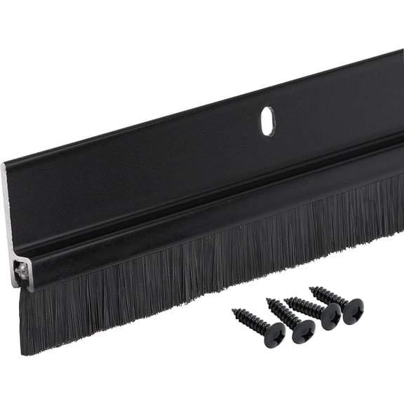 3 FT - Black Door Sweep with Brush for Gaps up to 1" Made in USA