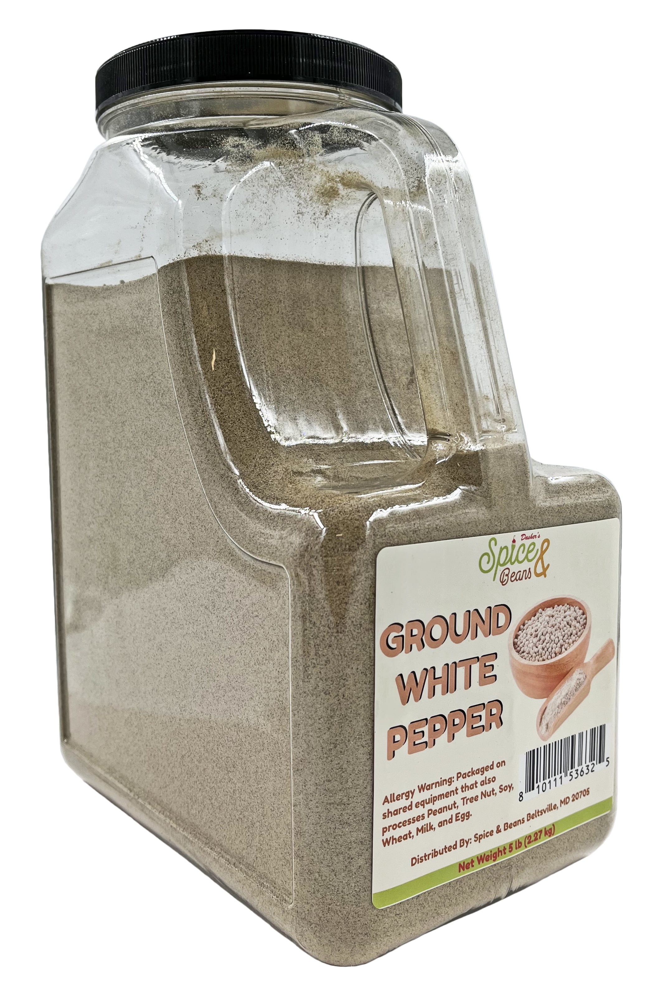 Ground White Pepper by Dasher's Spice & Beans | 5 lb Container