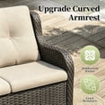 thumbnail image 4 of Joyside 5 PCS Wicker Patio Furniture Set, Rattan Patio Chairs with Sofa and Ottomans, Deep Seating, High Back, Thick Cushions, Outdoor Furniture Set for Deck Porch, Beige, 4 of 8