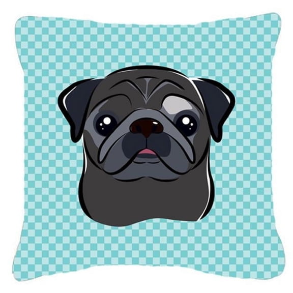 Dog Face Checkerboard Design Fabric Decorative Pillow