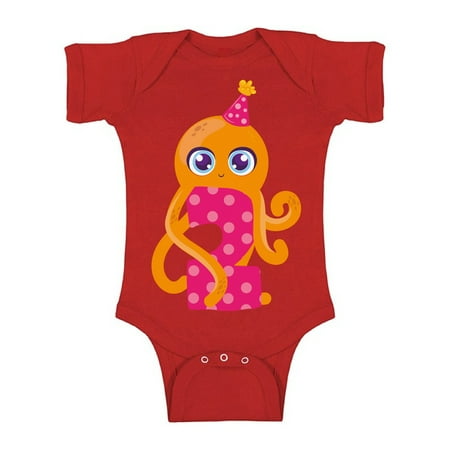

Awkward Styles 2nd Birthday Baby Bodysuit Cute Octopus Romper