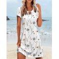 thumbnail image 5 of Zeagoo Summer Dresses for Women 2025 Vacation Sun Dress Women's A Line Dresses with Pockets Shift Dress Short Sleeve Beach Dress Loose T Shirt Dresses, 5 of 6