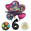 Mayflower Products Aladdin 6th Birthday Party Supplies Princess Jasmine Balloon Bouquet Decorations - Black Number 6