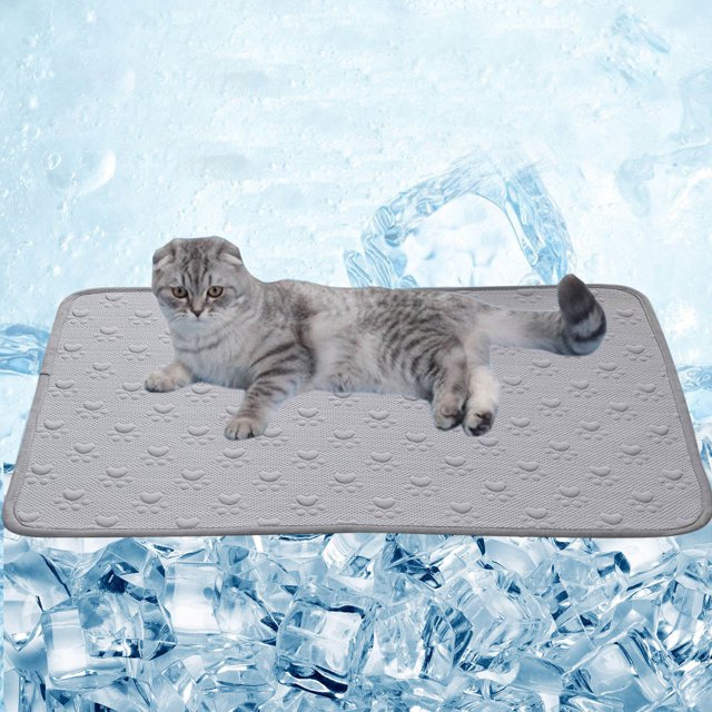 Tapete refrescante de seda helada para perros y gatos - Almohadilla refrescante lavable para cama | Sofá | Asiento de coche y suelo | Manta refrescante de 70 x 50 cm