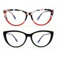 thumbnail image 2 of Cat Eye Black, Floral [2 pair] Blue Light Filtering Magnifying Reading Glasses +1.0, 2 of 4