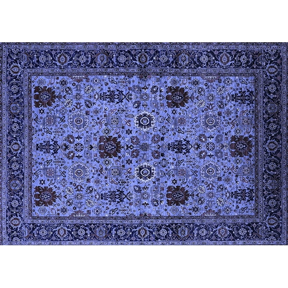 Ahgly Company Indoor Rectangle Oriental Blue Traditional Area Rugs, 7' x 10'