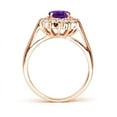 thumbnail image 2 of ANGARA Natural Princess Diana Inspired 1.15 ct Amethyst Ring with Diamond in 14K Rose Gold for Women (Size-8x6mm) | February Birthstone, Anniversary, Jewelry Gift for Women | Natural Amethyst Ring, 2 of 10