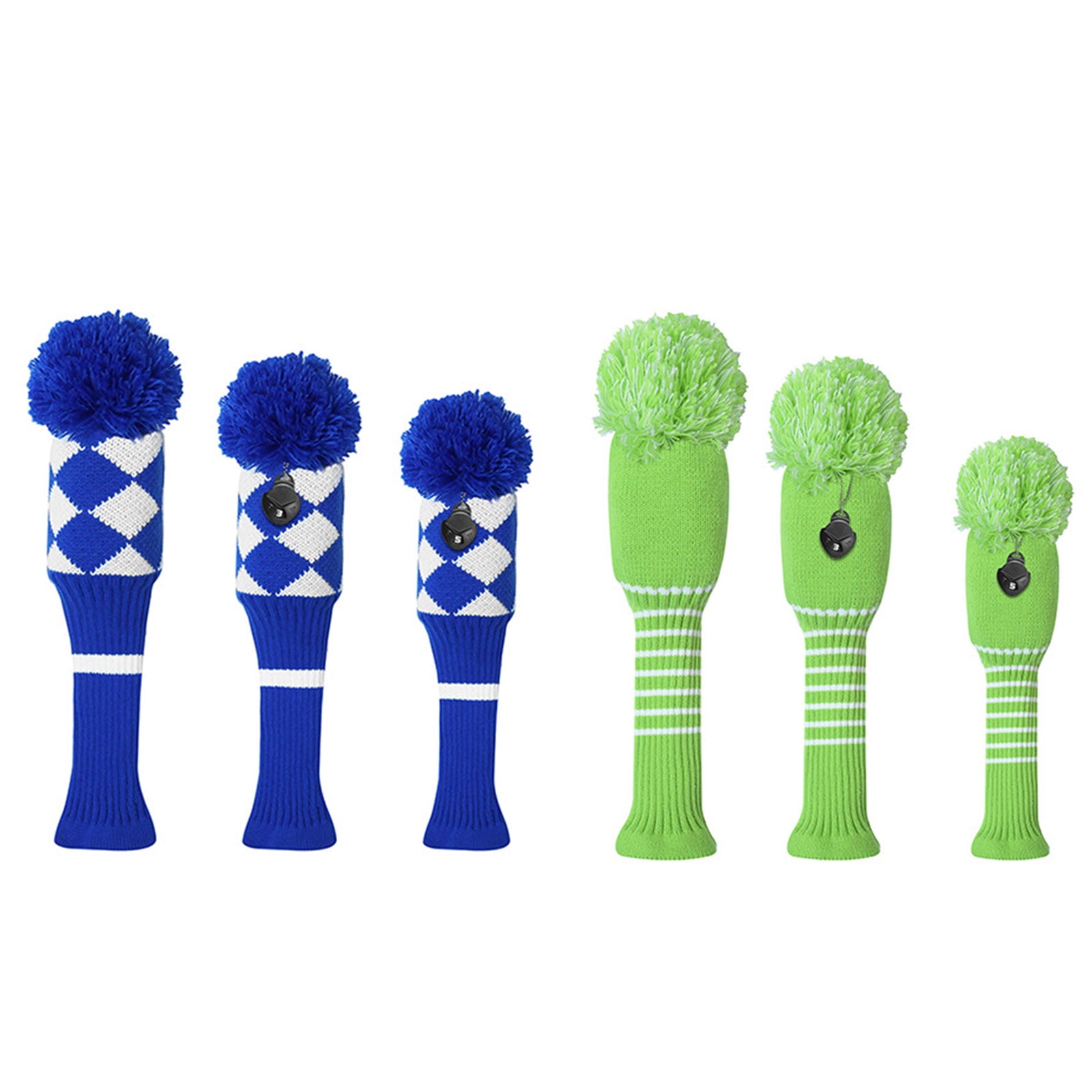 3Pcs Knitted Golfing Driver Headcover Knitted Golfing Driver Headcover Golfing Head Covers Golfing Club Accessories