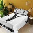 thumbnail image 3 of Ambesonne Zodiac Fitted & Top Sheet Set with Shams, Aries Astrology Sign, White Black, 3 of 5