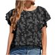 thumbnail image 1 of Blusa de manga corta para mujer con cuello redondo y estampado casual con volantes Pompotops  hfajkhk129308, 1 of 8