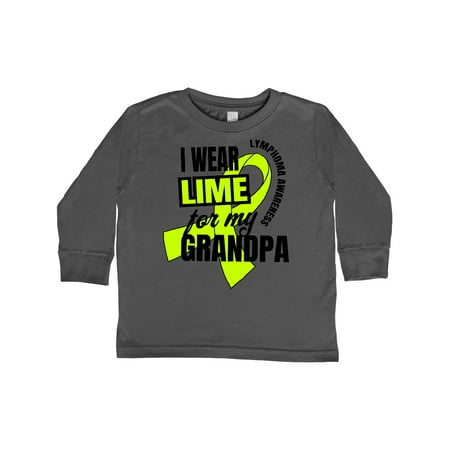 

Inktastic I Wear Lime For My Grandpa Lymphoma Awareness Gift Toddler Boy or Toddler Girl Long Sleeve T-Shirt