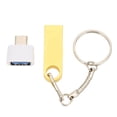thumbnail image 1 of Disco flash USB Usb2.0 TypeC Teléfono móvil Computadora Disco U de doble uso Unidad flash de alta velocidad con llavero (64 GB dorado), 1 of 5