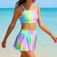 thumbnail image 5 of Gamivast Two Piece Tankini for Kids Girls Pleated Skirted Bottom Cami Crop Top Modest Swimsuit Summer Resort Vacation Wear Cute Sunbathing Bathing Suit, 5 of 9