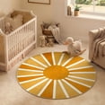 thumbnail image 4 of Lahome Boho Round Rugs,4ft Washable Non-Slip Small Round Area Rug Throw Soft Sofa Kids Nursery Room Rug Rainbow Sun Print Distressed Round Carpet for Bedroom Entryway Living Room Dining Room, 4 of 8