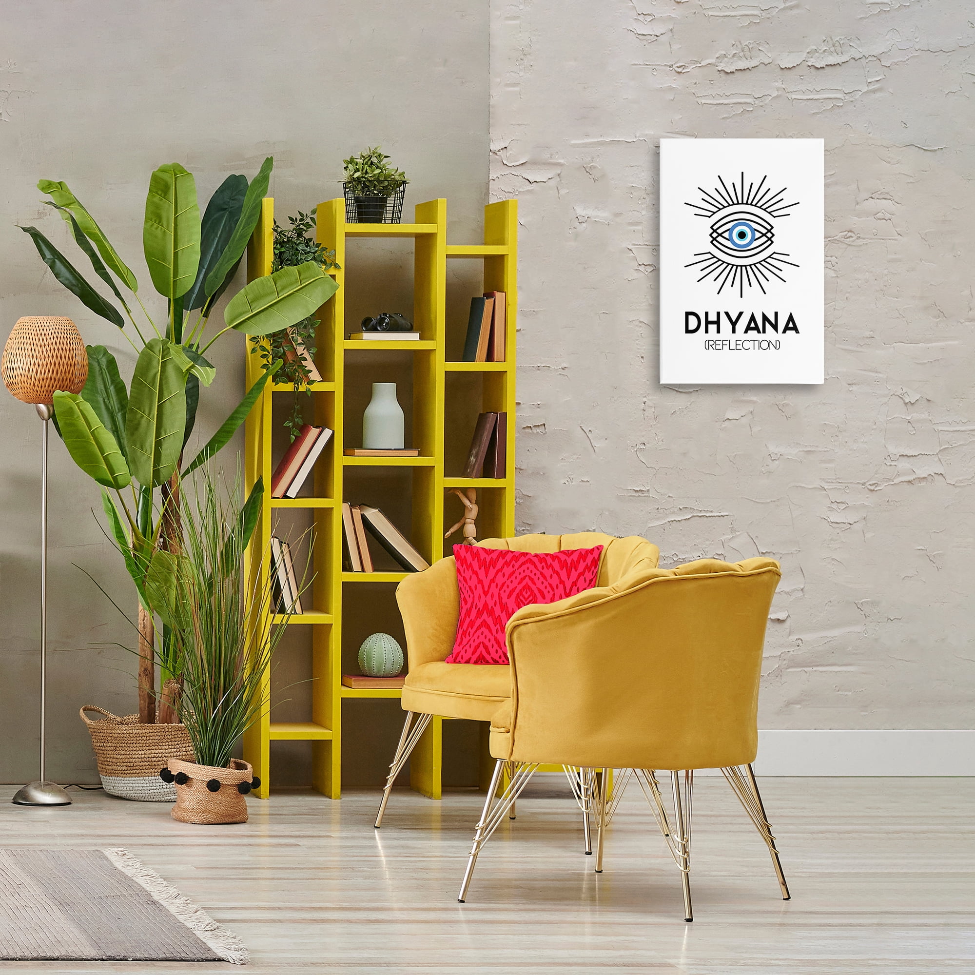 Stupell Industries Dhyana Reflection Eye Text & Numbers Painting Wrapped Canvas Art Print Wall Art, 16 x 24