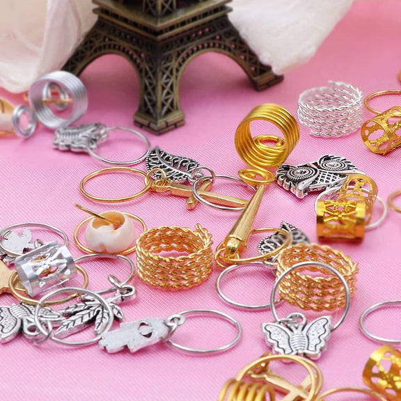 Raindrops Dreadlock Hair Cuffs for Women, Assorted Colors, 280 Pieces Set