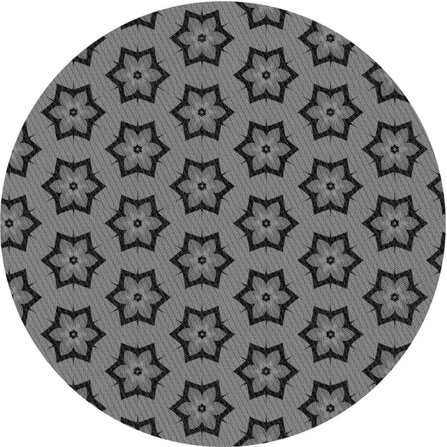 Ahgly Company Tapis Rond Lavable en Machine Intérieur Transitionnel Gris Canon, 3 Pieds Rond