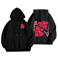 thumbnail image 2 of Women's Cute Graphic Print Hooded Long Sleeve Fall Sweatshirt Pullovers Hoodie 01-Black XXL, 2 of 3