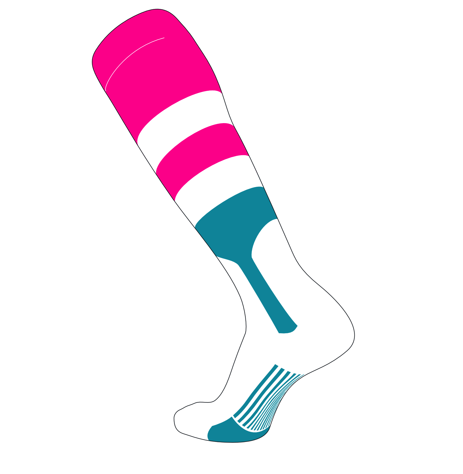 TCK Elite Baseball Knee High Stirrup Socks (G, 7in) Hot Pink, White