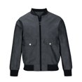 thumbnail image 4 of Maoxin Mens Leather Jacket Men's Casual Loose Fitting Long Sleeved Hooded Jacket Long Sleeve Hoodless Faux Leather Outwear Jackets Leather Jacket Men Plus Size Gray XL, 4 of 6