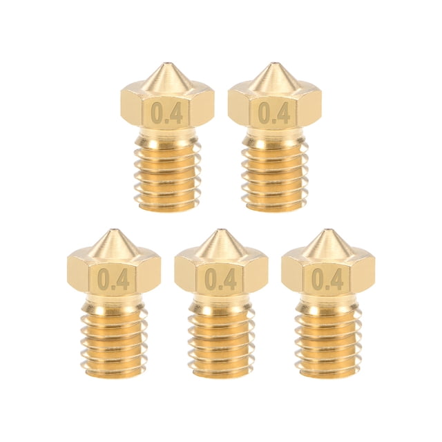Boquilla de impresora 3D Unique Bargains de 0.4mm con rosca M6 para extrusor V5 V6 de 1.75mm, 5 piezas de latón
