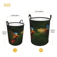 thumbnail image 5 of Balery Hybrid Parrot in the Forest Round Laundry Basket with Handles Waterproof Freestanding Laundry Hamper for Clothes Toys in the Dorm and Family-, 5 of 8