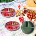 thumbnail image 2 of Plato de silicona para comedor, vajilla para cena infantil, cuencos para comer lavables para niños pequeños, vajilla reutilizable para el hogar, verde seitruly BA000329-01, 2 of 6
