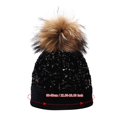 thumbnail image 3 of Dyfzdhu Women Outdoor Warm Knitted Hat Dyed Raccoon Ball Sequined Ear Protection In Winter Red, 3 of 5