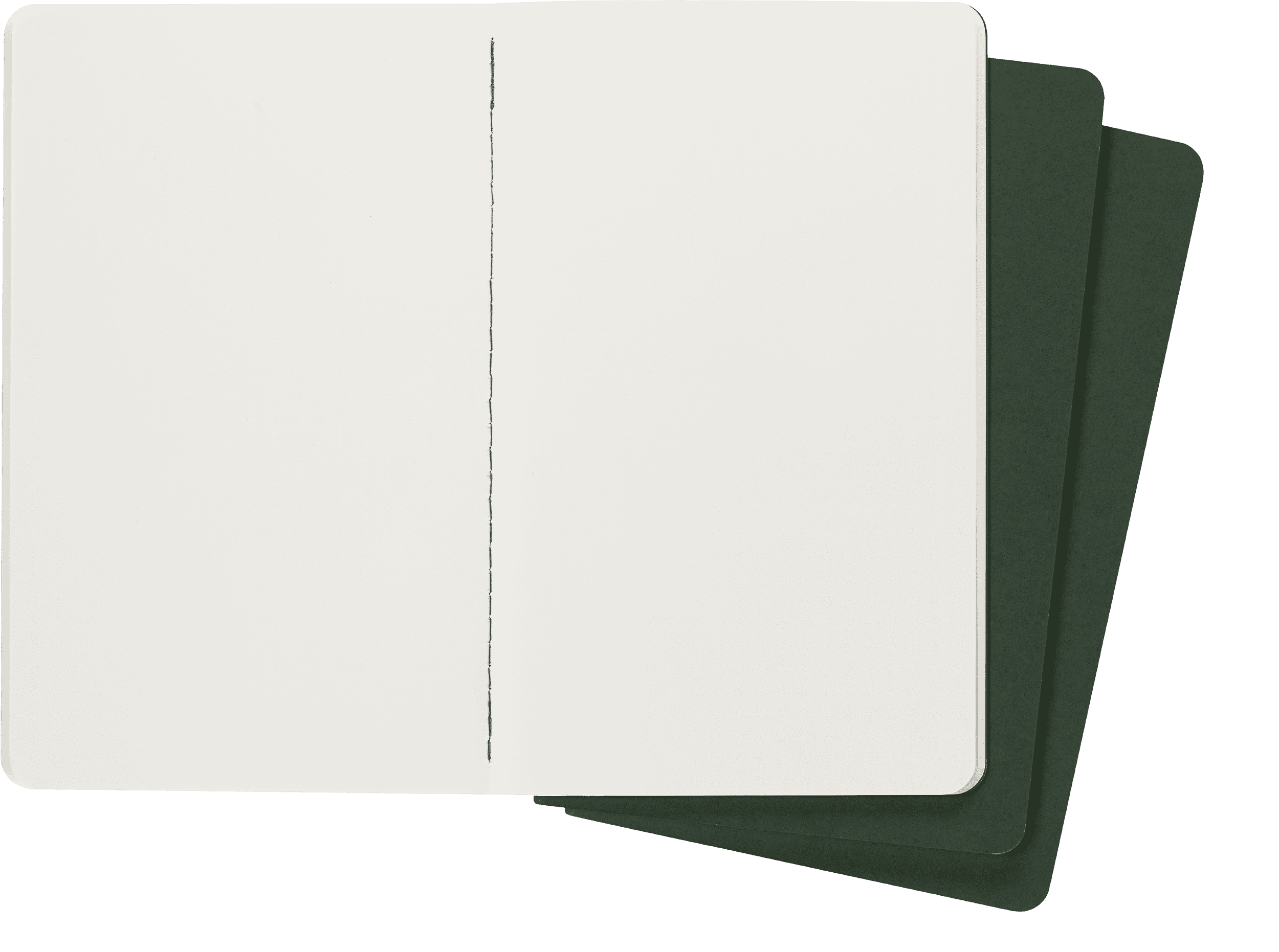 (6 pack) Moleskine Cahier Journals (Set of 3), Large (5" x 8.25"), Plain, Myrtle Green