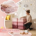 thumbnail image 3 of Qaba Kids Storage Organizer, 3 Tier Toy Storage Unit with 6 Removable Bins, Plastic Drawer Chest for Bedroom Nursery Playroom Living Room, Polypropylene, Pink, 3 of 10