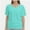 Aqua, variant on Womens Short Sleeve V Neck Dolman Tops with Side Shirring Loose Fit Shirts