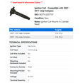 thumbnail image 2 of Ignition Coil - Compatible with 2007 - 2017 Jeep Compass 2008 2009 2010 2011 2012 2013 2014 2015 2016, 2 of 2