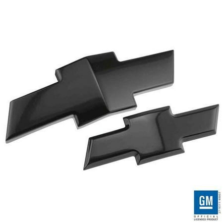 - Front and Rear Combo Black Chevy Bowtie Emblem 2014-2017 Camaro