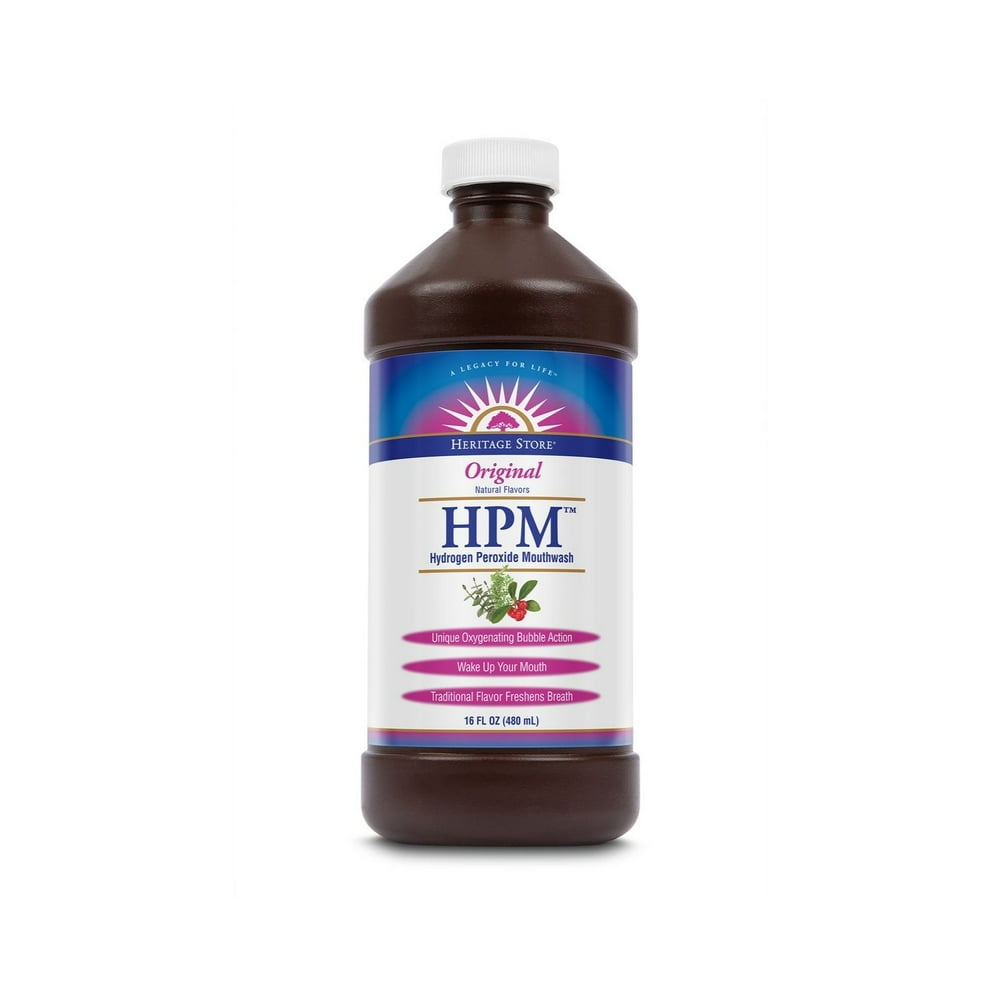HERITAGE STORE Hydrogen Peroxide Mouthwash, Original, Liquid, Menthol