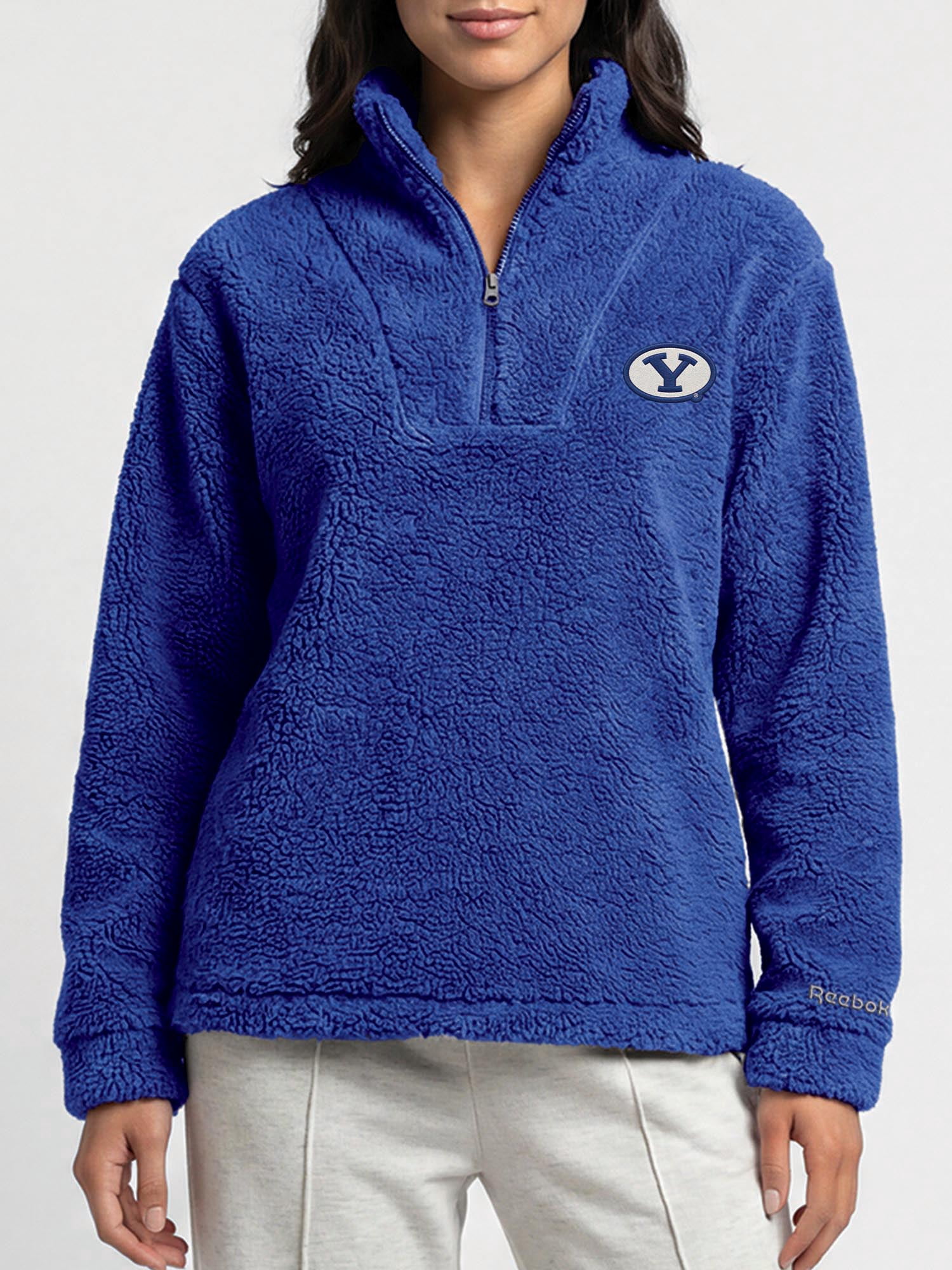 BYU Cougars Reebok Womens Relaxed Fit Qtr Zip Sherpa Pullover