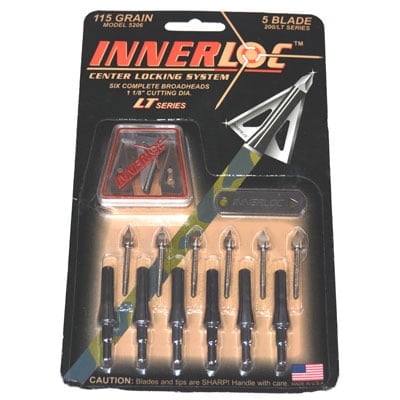 “Innerloc LT Series 5-Blade Broadheads”  - 115 grains