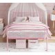 thumbnail image 5 of Yeshouse estructura de cama individual de metal con cabecero y piecero de diseño de corazón, plataforma con listones resistentes, espacio de almacenamiento bajo la cama, no requiere somier, 5 of 7