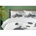 thumbnail image 4 of Ambesonne Animal Duvet Cover Sets, Panda in Zoo Chinese, 2-King, Cadet Blue White, 4 of 7