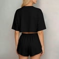 thumbnail image 5 of jobturf Casual Two Piece Sets for Women Short Sleeve Crop Top and High Waist Split Hem Shorts Set Summer Tracksuit Matching Outfits S-XL, 5 of 5
