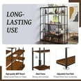 thumbnail image 3 of Harper & Bright Designs 5 Tier Bookcase Tall Bookshelf for Bedroom, Modern Rustic Storage Shelf with Metal Frame, Freestanding Display Accent for Living Room, Brown, 3 of 9