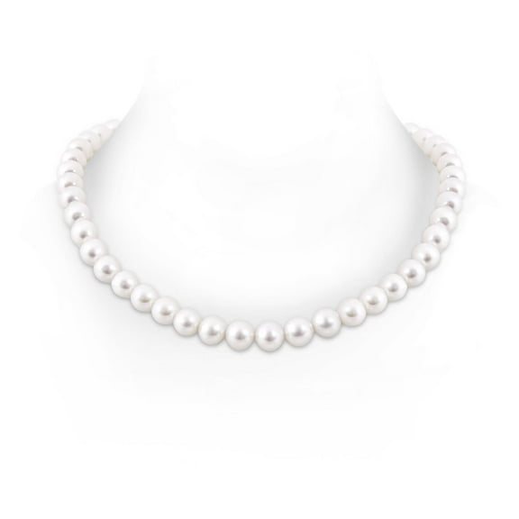 ANGARA 22" Single Strand Freshwater Cultured Pearl Matinee Necklace in 14K White Gold for Women | June Birthstone, Birthday, Anniversary, Jewelry Gift for Women | Pearl Necklace
