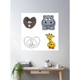 thumbnail image 2 of Wild Animal Stickers Poster Wall Art, Modern Wall Decor For Living Room Bedroom, 24x24 UNFRAMED, 2 of 3