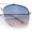 Silver - Blue Pink, variant on Mens Classic Double Bridge Rectangular Metal Rim Mobster Sunglasses Silver - Blue Pink