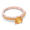 thumbnail image 3 of 2.25 Carat Round Cut Citrine Gemstone Unique Engagement Ring for Women Solid 18K Rose Gold Size 5 by Diamond-Capitals, 3 of 7